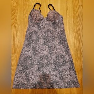 Small lingerie night time gown stretchy negligee purple built-in in bra cups